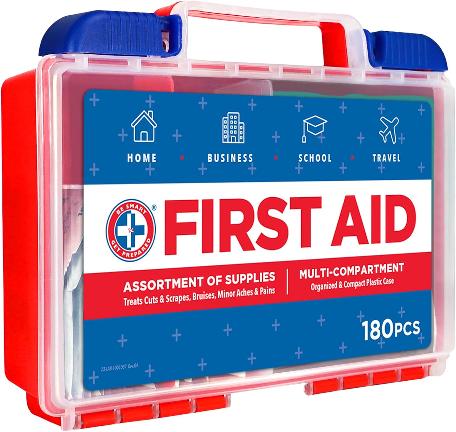 Be Smart Get Prepared 180 Pc First Aid Kit Home, Car, Office, Outdoor, FSA - Image 2