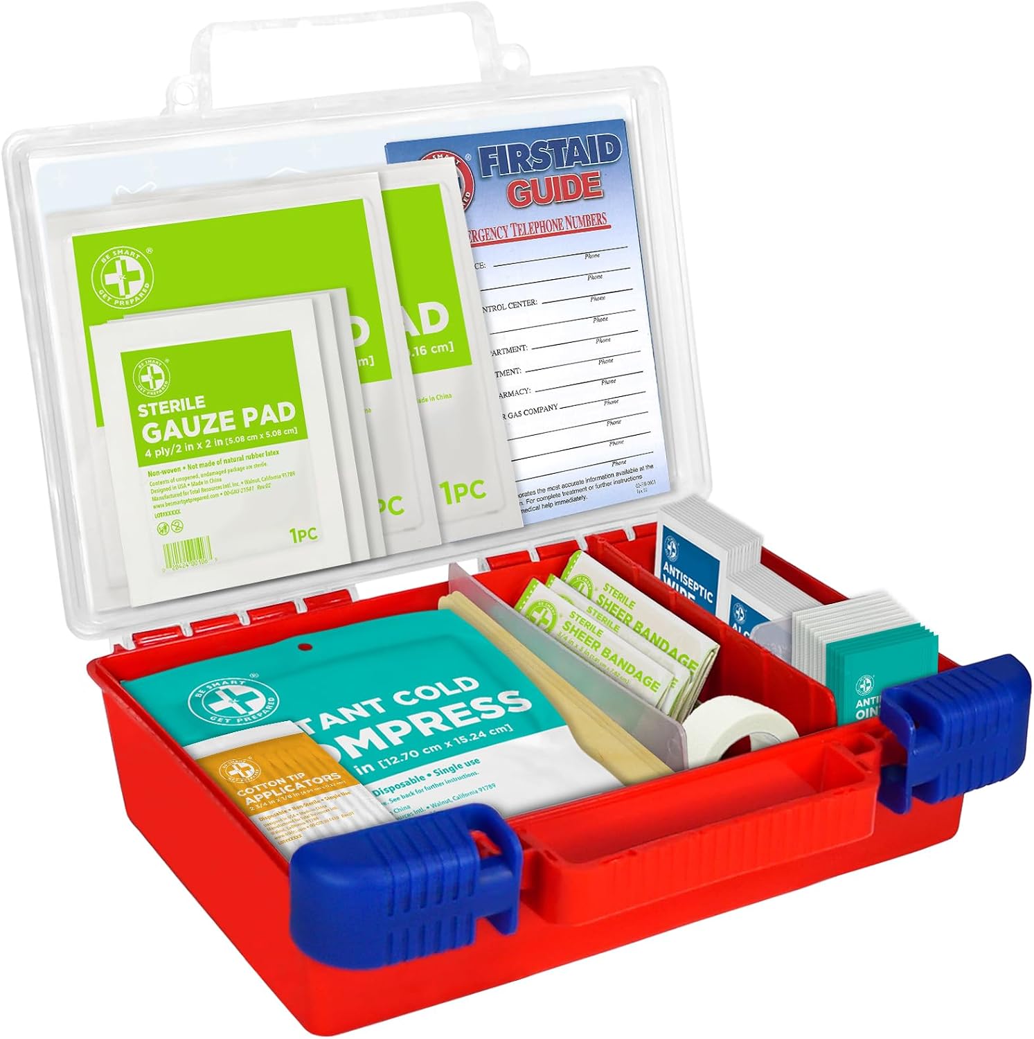 Be Smart Get Prepared 180 Pc First Aid Kit Home, Car, Office, Outdoor, FSA - Image 3