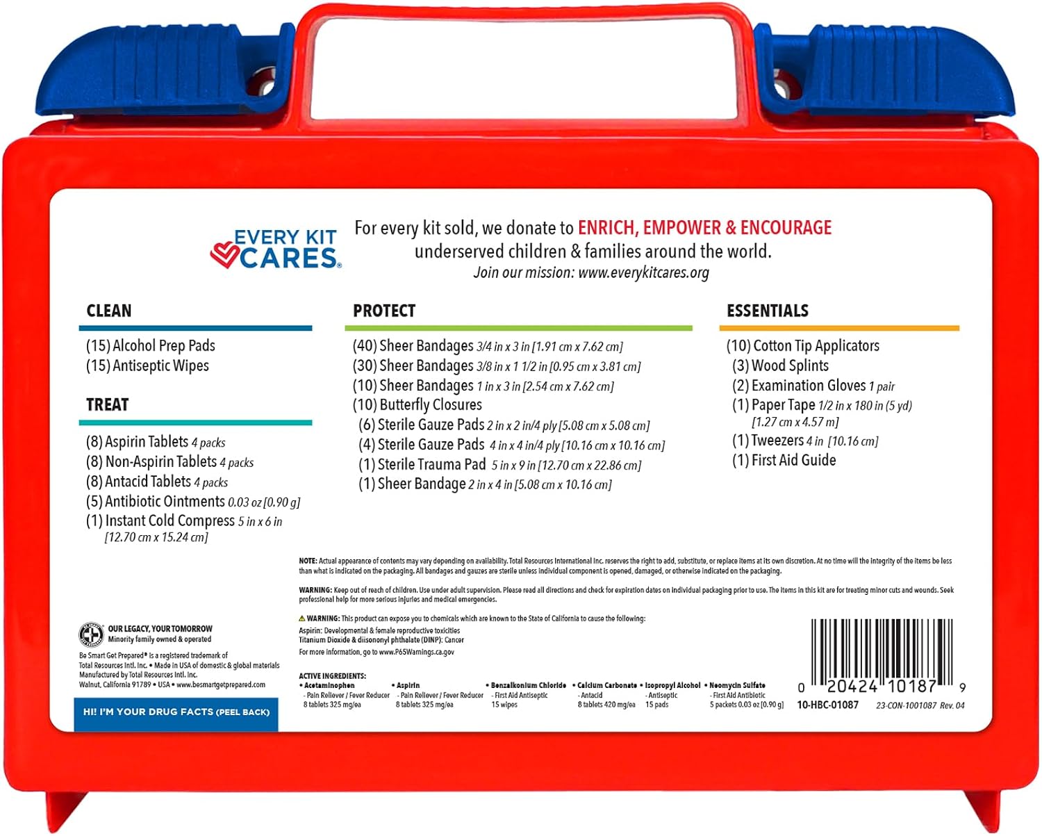 Be Smart Get Prepared 180 Pc First Aid Kit Home, Car, Office, Outdoor, FSA - Image 4