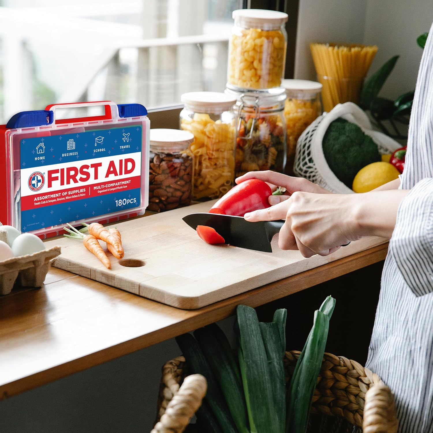 Be Smart Get Prepared 180 Pc First Aid Kit Home, Car, Office, Outdoor, FSA - Image 7