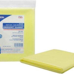 Dukal DUK 7303 Emergency Blanket, Yellow, Heavy Duty Fluid Impervious, 54" Width, 80" Length (Pack of 50)